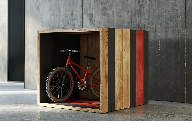Fahrrad für den Flug verpackt