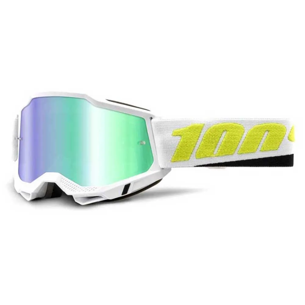 100% Accuri 2 Peyote Brille, White, Green Mirror/CAT3
