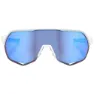 100% Brille S2 Mattschwarz, Mehrschichtige spiegelgläser in mattweiß/hiperblau
