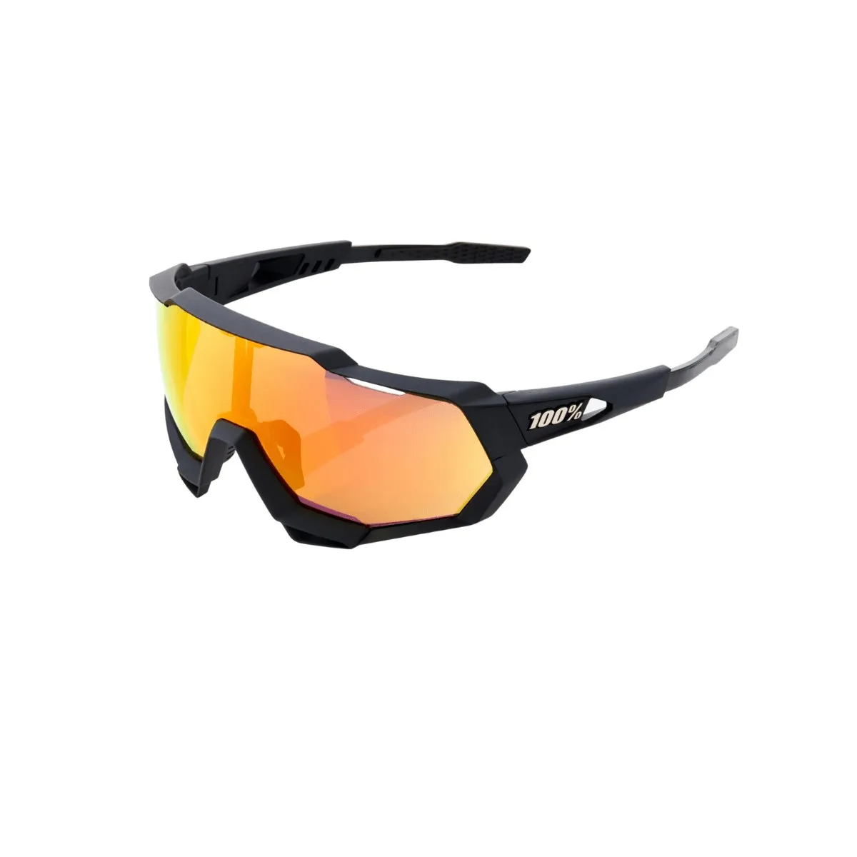 100% Brille Speedtrap Soft Tact Schwarz, Schwarz - hyper red multilayer mirror lens 100% Brille Speedtrap Soft Tact Schwarz, Schwarz - hyper red multilayer mirror lens
