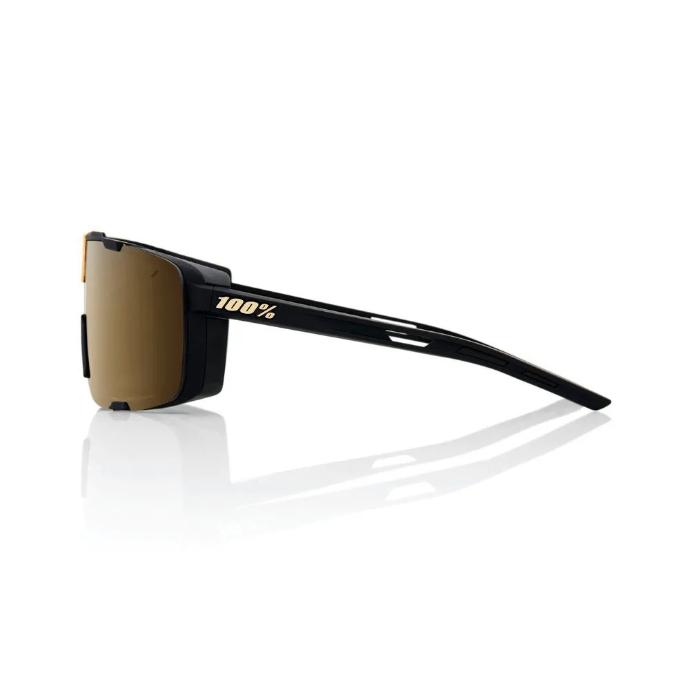 100% Eastcraft Soft Tact Black Soft Gold Mirror Hiper Lens Sonnenbrille unisex, Black / gold, One Size