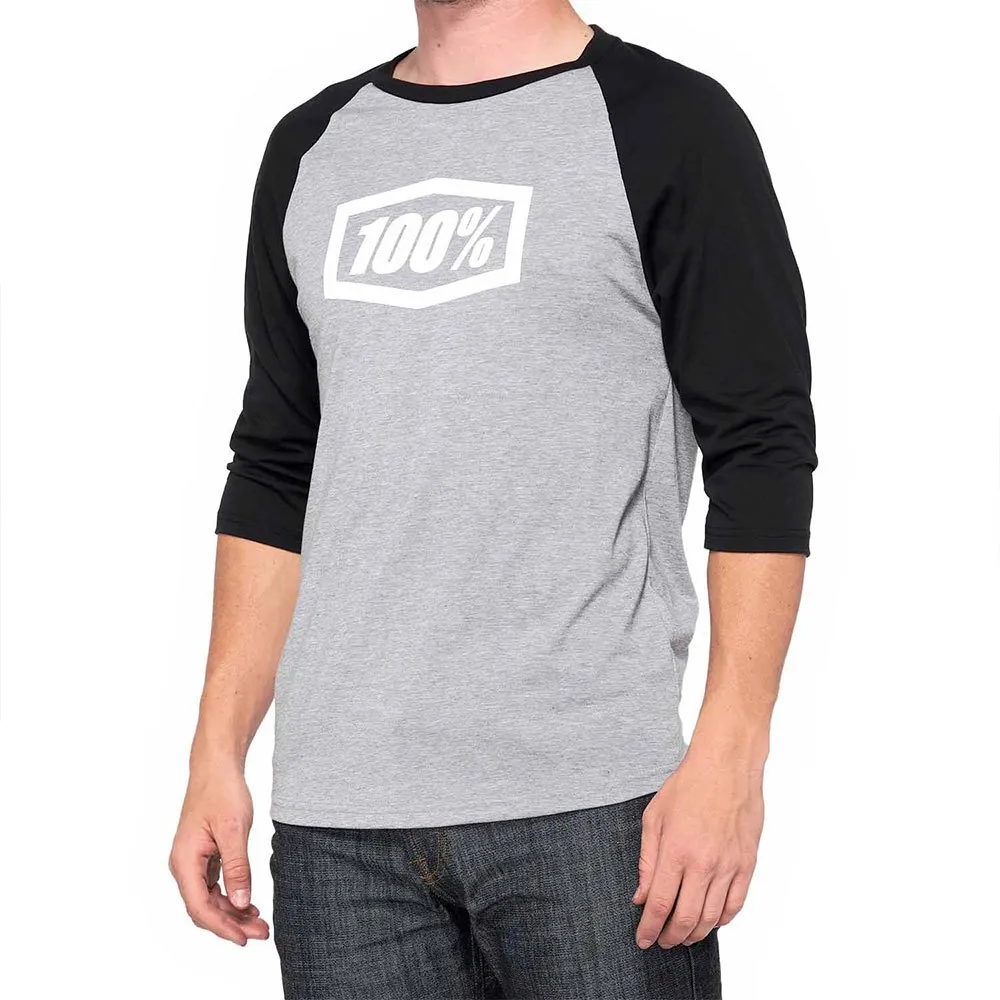 100% Essential 3/4-arm T-shirt, Grey / black, S 100% Essential 3/4-arm T-shirt, Grey / black, S