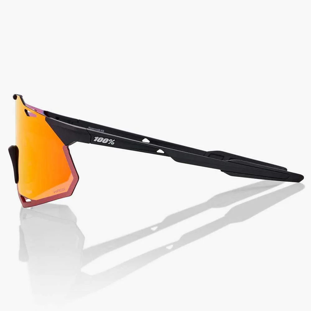100% Hypercraft Xs Sonnenbrille Refurbished, Soft tact black, Hiper Red Multilayer Mirror/CAT3