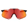 100% Hypercraft Xs Sonnenbrille Refurbished, Soft tact black, Hiper Red Multilayer Mirror/CAT3
