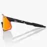 100% Hypercraft Xs Sonnenbrille Refurbished, Soft tact black, Hiper Red Multilayer Mirror/CAT3