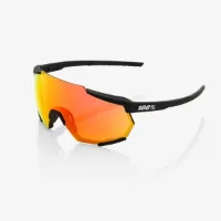 100% Racetrap Soft Tact Black Brille - Hyper Red Multilayer Mirror