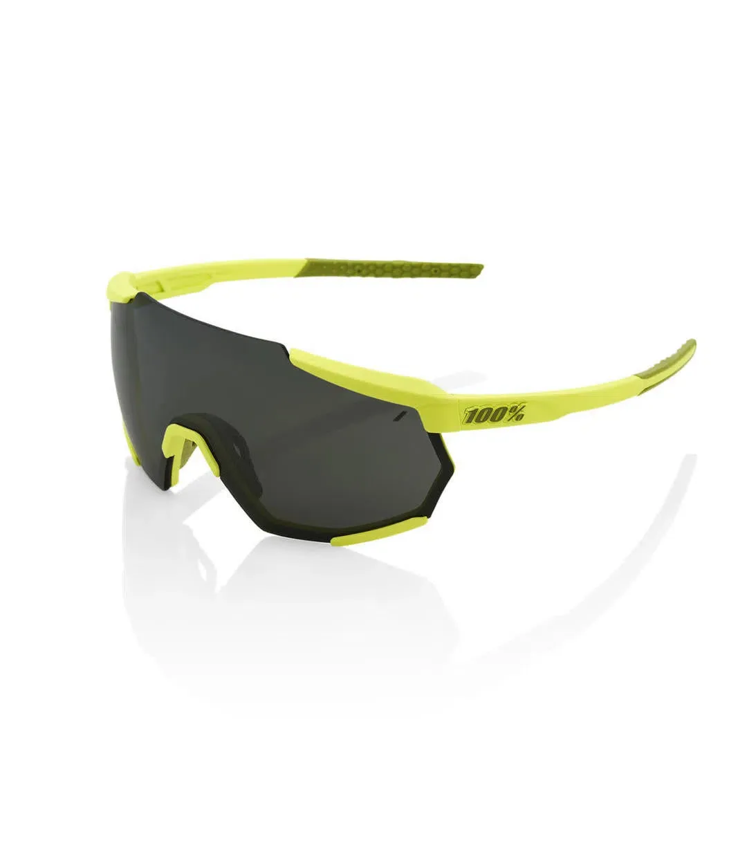 100% Sonnenbrillen Racetrap Soft Tact, Bananenschwarze spiegelgläser