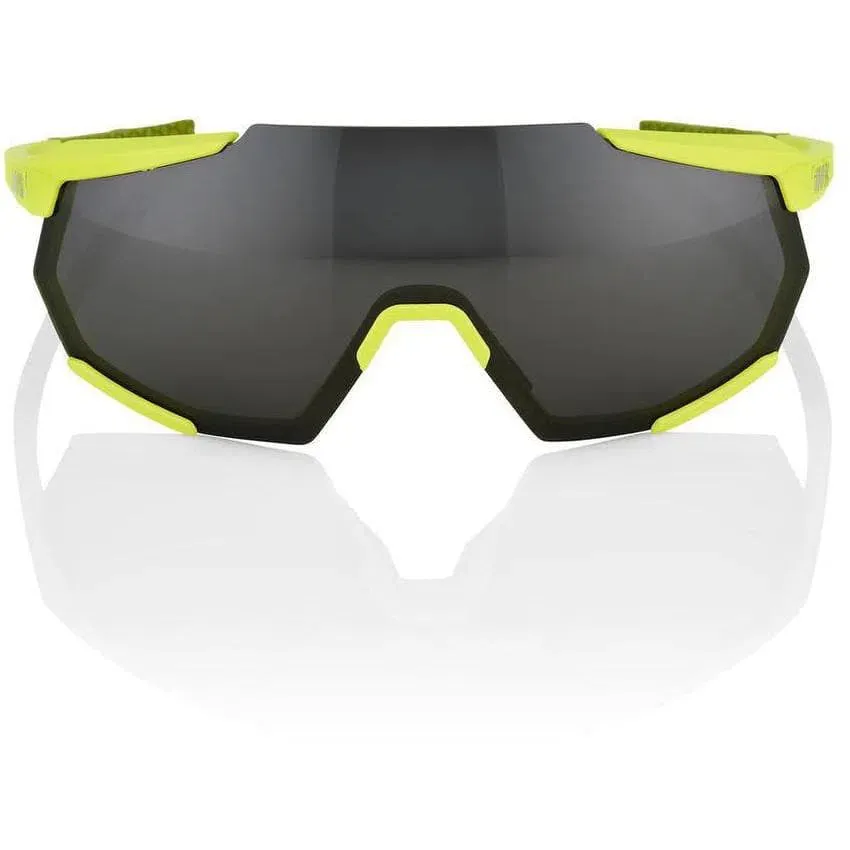 100% Sonnenbrillen Racetrap Soft Tact, Bananenschwarze spiegelgläser