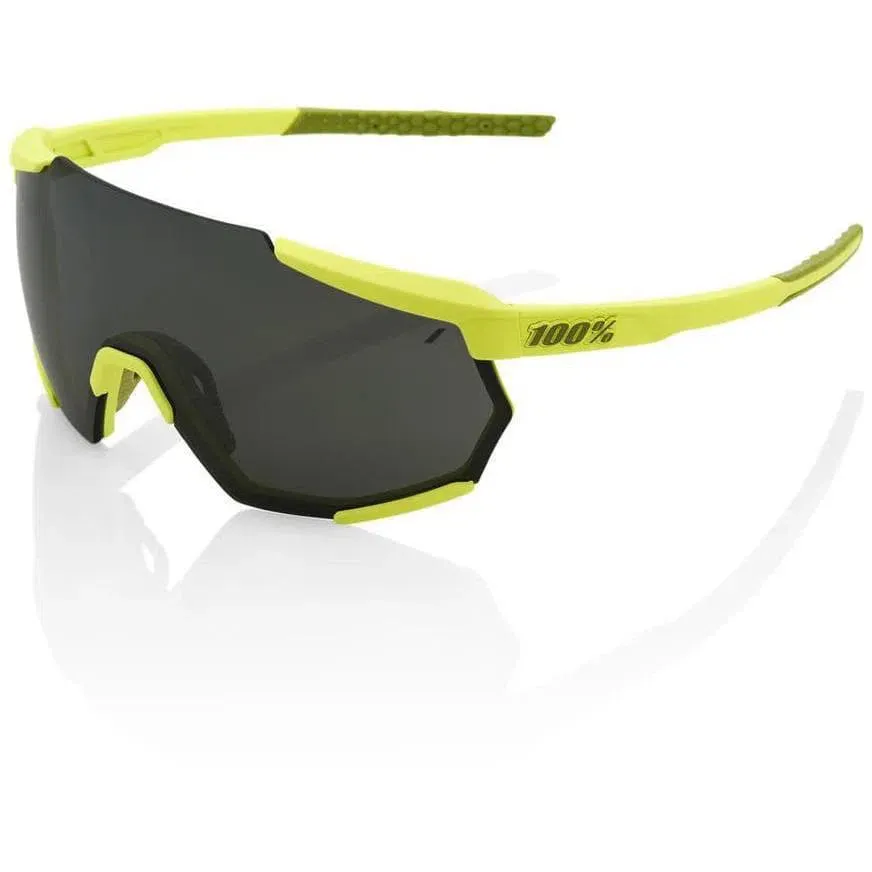 100% Sonnenbrillen Racetrap Soft Tact, Bananenschwarze spiegelgläser
