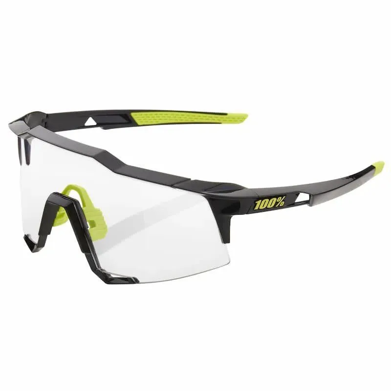 100% Sonnenbrillen Speedcraft, Schwarzglänzendes photochromes glas 100% Sonnenbrillen Speedcraft, Schwarzglänzendes photochromes glas