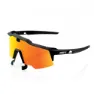 100% Speedcraft Air Sonnenbrille, Soft tact black, Hiper Red Multilayer/CAT3