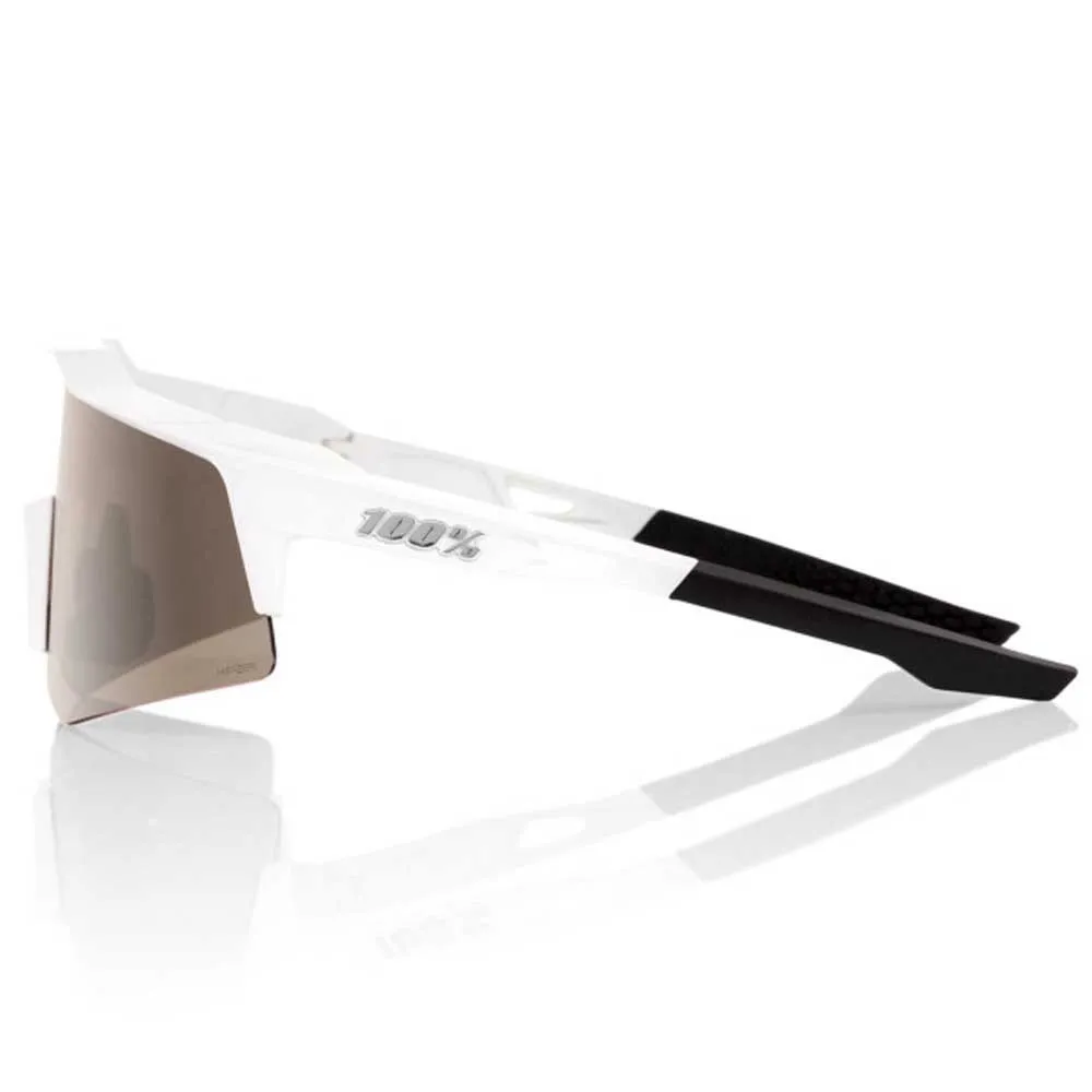 100% Speedtrap Xs Sonnenbrille, Matt white, Blue Multilayer Mirror/CAT3