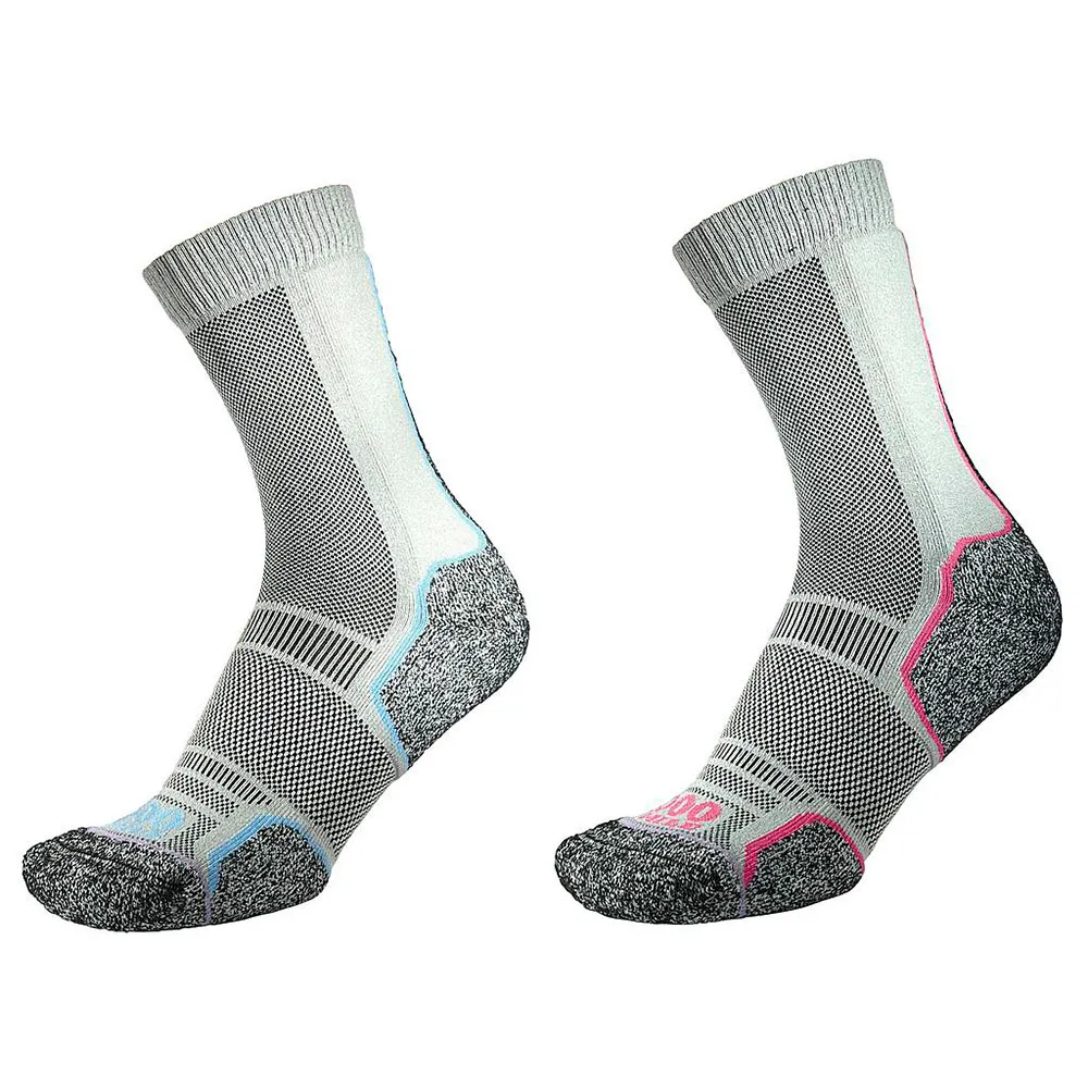 100% Trek Lange Socken female, Silver / blue silver / pink 100% Trek Lange Socken female, Silver / blue silver / pink