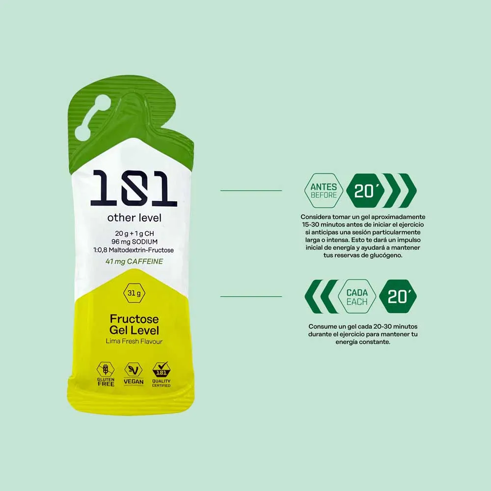 101 Other Level Fructose Gel Level Schachtel Mit Energiegelen 31g 24 Einheiten 101 Other Level Fructose Gel Level Schachtel Mit Energiegelen 31g 24 Einheiten