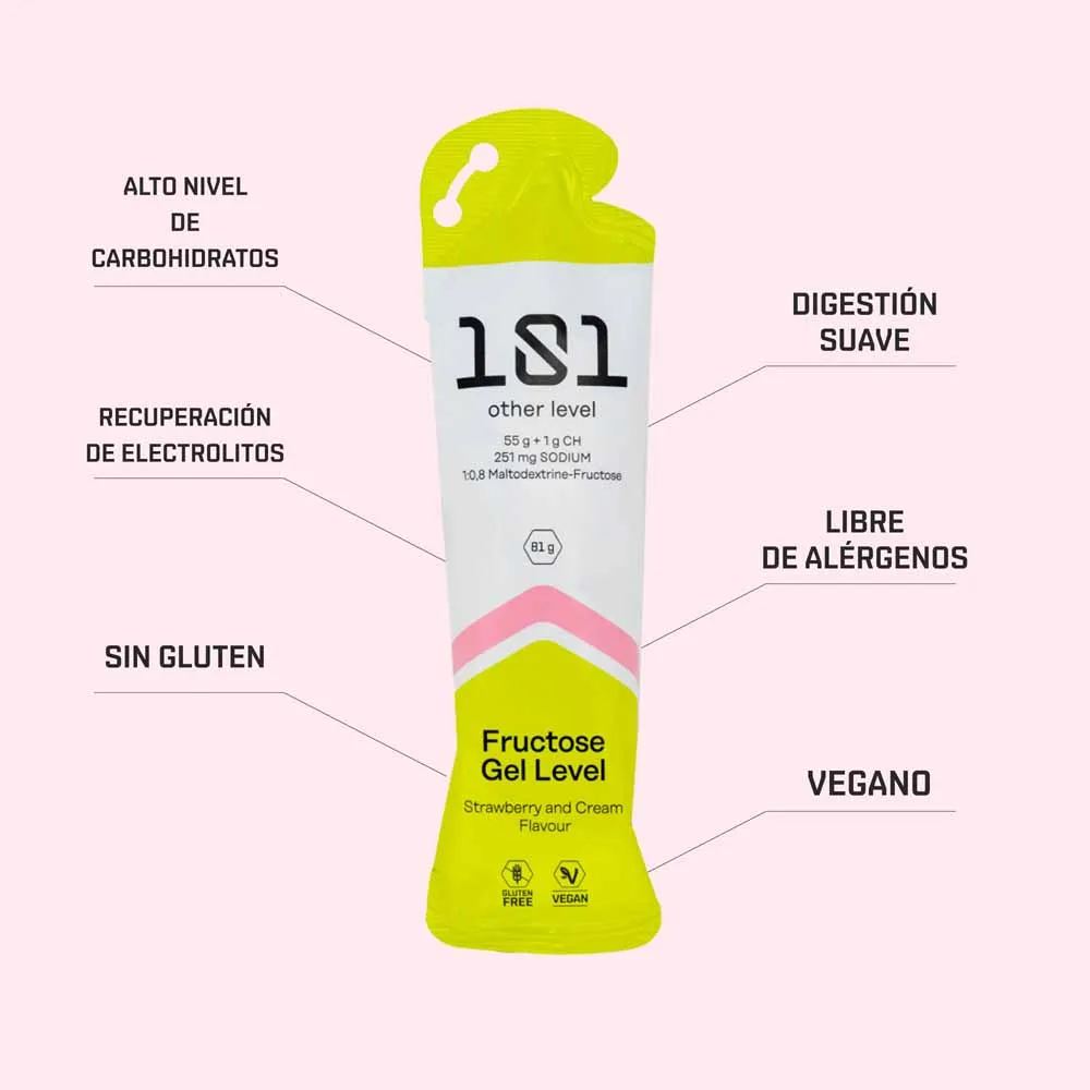 101 Other Level Fructose Gel Level Schachtel Mit Energiegelen Erdbeere & Limette 81g 10 Einheiten, Multicolour, One Size 101 Other Level Fructose Gel Level Schachtel Mit Energiegelen Erdbeere & Limette 81g 10 Einheiten, Multicolour, One Size