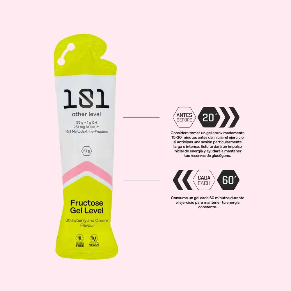 101 Other Level Fructose Gel Level Schachtel Mit Energiegelen Erdbeere & Limette 81g 10 Einheiten, Multicolour, One Size 101 Other Level Fructose Gel Level Schachtel Mit Energiegelen Erdbeere & Limette 81g 10 Einheiten, Multicolour, One Size