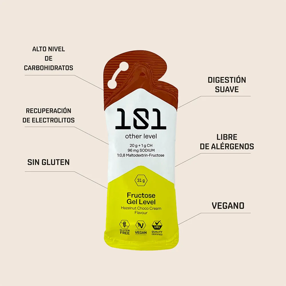 101 Other Level Fructose Gel Level Schachtel Mit Energiegelen Haselnuss&schokolade&sahne 31g 24 Einheiten, One size