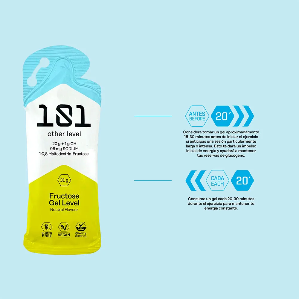 101 Other Level Fructose Gel Level Schachtel Mit Energiegelen Neutraler Geschmack 31g 24 Einheiten, One size 101 Other Level Fructose Gel Level Schachtel Mit Energiegelen Neutraler Geschmack 31g 24 Einheiten, One size
