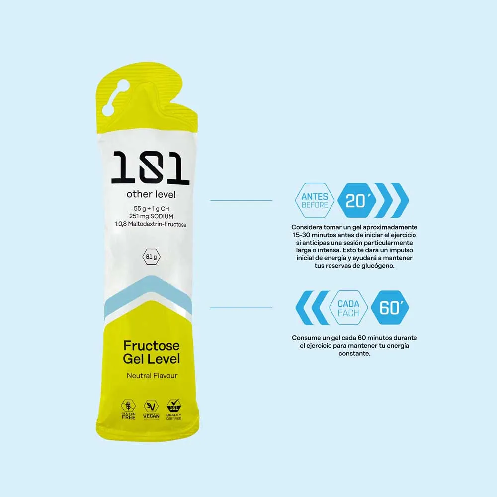 101 Other Level Fructose Gel Level Schachtel Mit Energiegelen Neutraler Geschmack 81g 24 Einheiten, One size 101 Other Level Fructose Gel Level Schachtel Mit Energiegelen Neutraler Geschmack 81g 24 Einheiten, One size