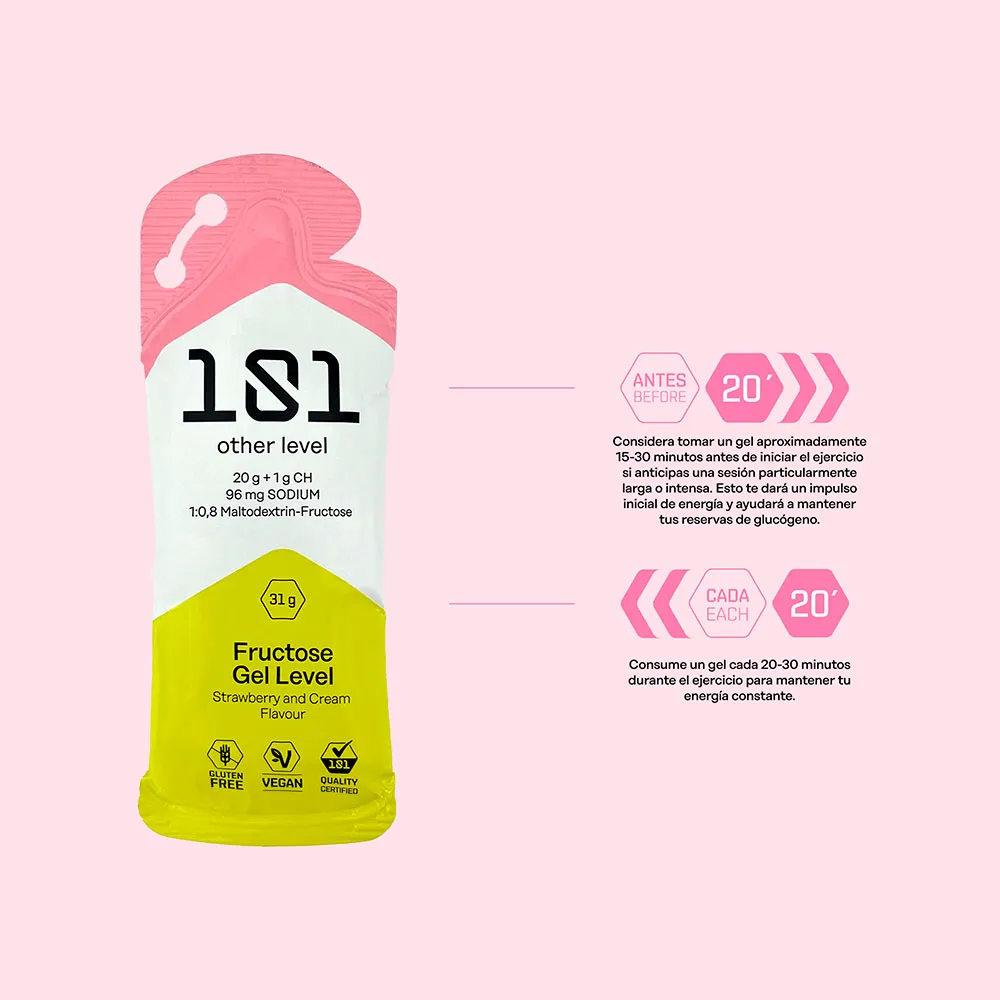 101 Other Level Fructose Gel Level Schachtel Mit Energiegelen Sahne Und Erdbeeren 31g 24 Einheiten, One size 101 Other Level Fructose Gel Level Schachtel Mit Energiegelen Sahne Und Erdbeeren 31g 24 Einheiten, One size