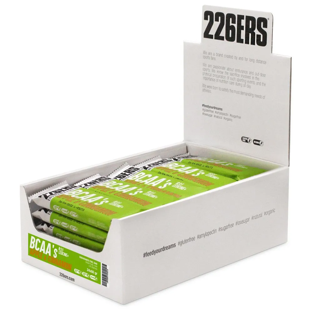 226ERS Endurance Fuel Bcaa´s Energie-riegel-box Apfel 60g 24 Einheiten, One size 226ERS Endurance Fuel Bcaa´s Energie-riegel-box Apfel 60g 24 Einheiten, One size