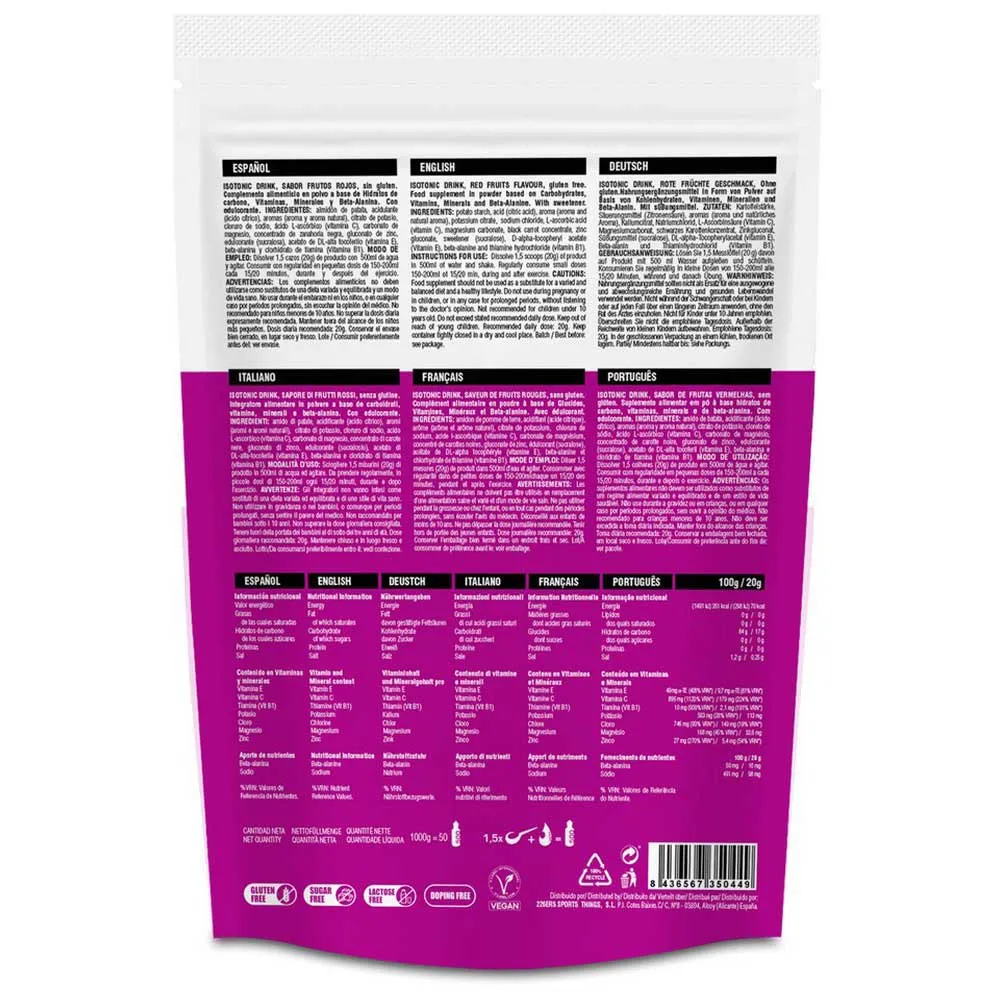 226ERS Isotonisches Pulvergetränk Beeren 1kg, Rote früchte, 1kg 226ERS Isotonisches Pulvergetränk Beeren 1kg, Rote früchte, 1kg