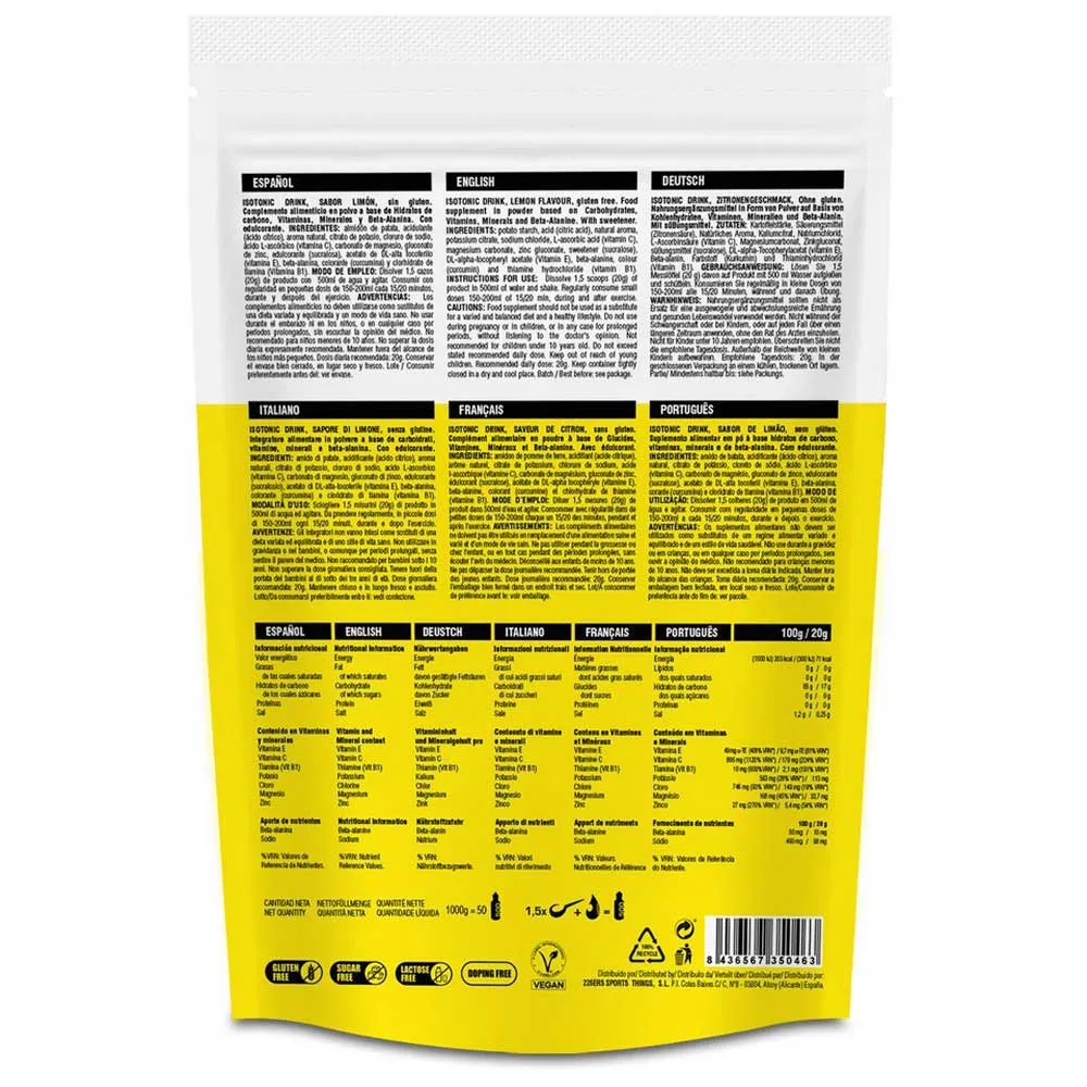 226ERS Isotonisches Pulvergetränk Zitrone 1kg, Zitrone, 1kg