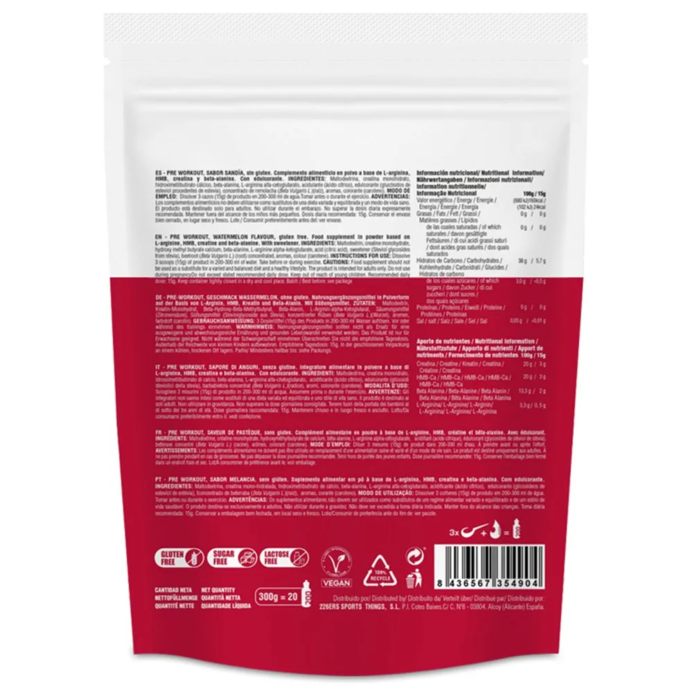226ERS Pre Workout 300g 1 Einheitspulver Wassermelone, Clear, One Size 226ERS Pre Workout 300g 1 Einheitspulver Wassermelone, Clear, One Size