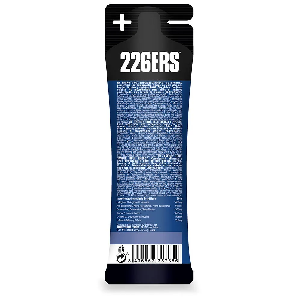 226ERS Shot Xtrem 250mg Caff Energy-drink Einzeldosis-box Blaue Energie 60ml, One size 226ERS Shot Xtrem 250mg Caff Energy-drink Einzeldosis-box Blaue Energie 60ml, One size