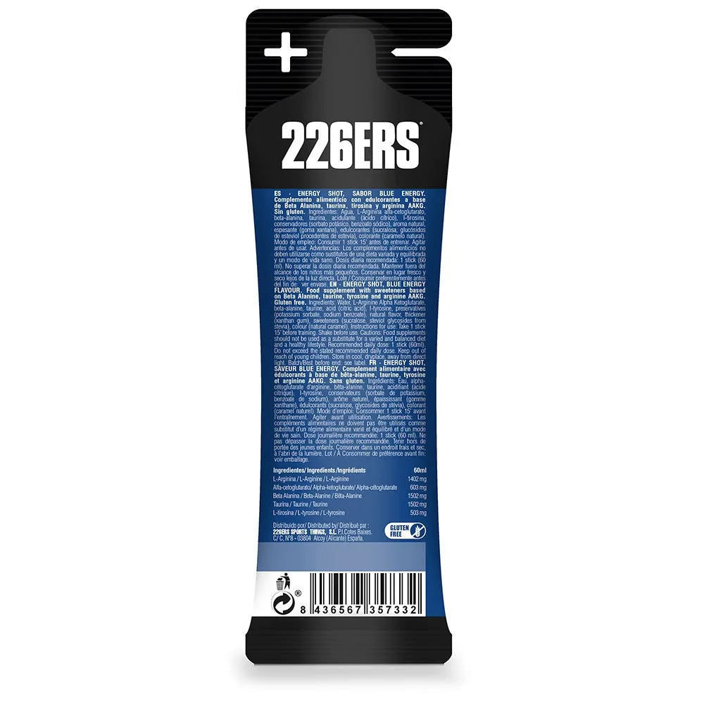 226ERS Shot Zero Caff Energy-drink Einzeldosis-box Blaue Energie 60ml 24 Einheiten, One size 226ERS Shot Zero Caff Energy-drink Einzeldosis-box Blaue Energie 60ml 24 Einheiten, One size