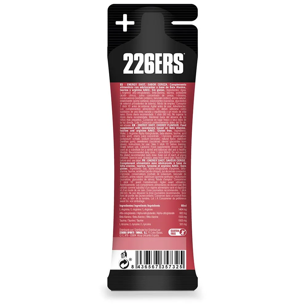 226ERS Shot Zero Caff Energy-drink Einzeldosis-box Kirsche 60ml 24 Einheiten, One size 226ERS Shot Zero Caff Energy-drink Einzeldosis-box Kirsche 60ml 24 Einheiten, One size