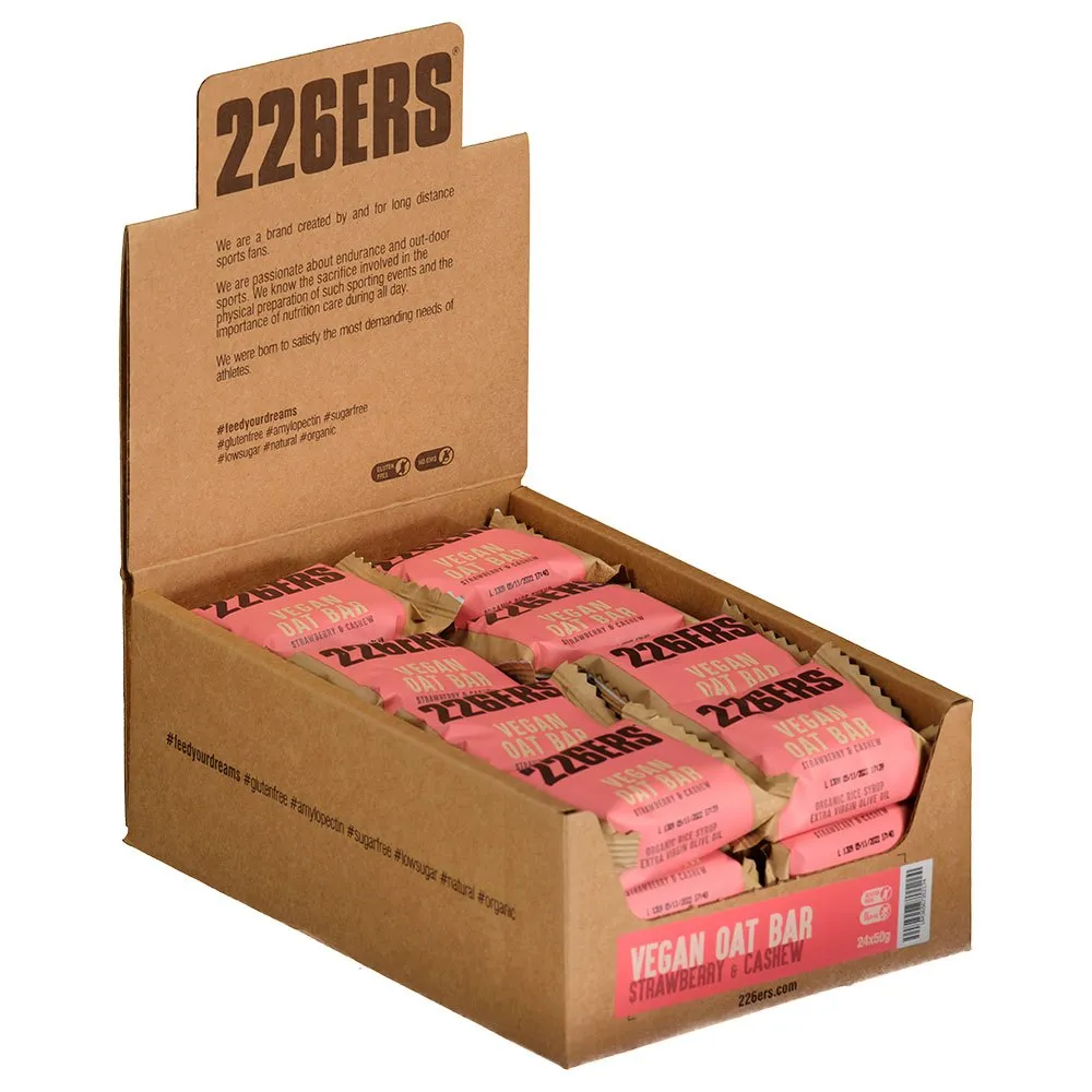 226ERS Vegan Oat 50g & Veganer Riegel Box Erdbeere Kaschunuss 24 Einheiten, One size 226ERS Vegan Oat 50g & Veganer Riegel Box Erdbeere Kaschunuss 24 Einheiten, One size