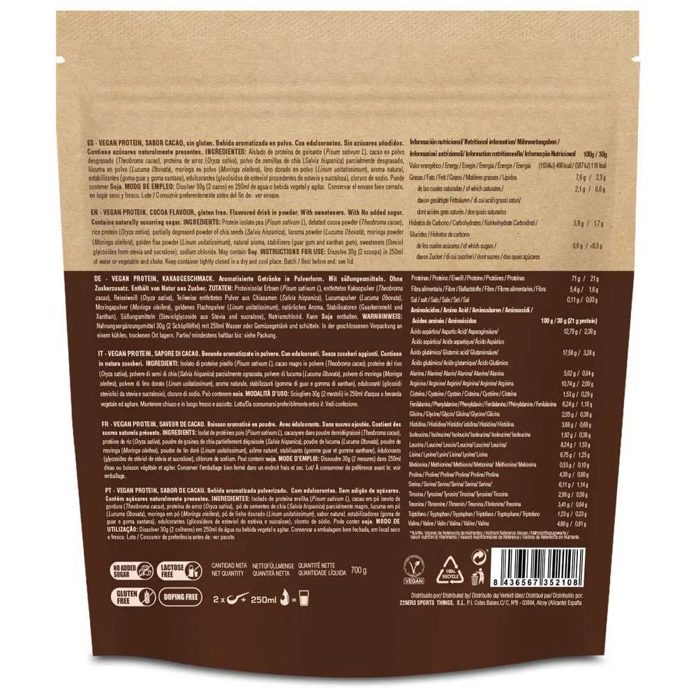 226ERS Veganes Protein Shokolade 700g, Chocolate, One Size 226ERS Veganes Protein Shokolade 700g, Chocolate, One Size
