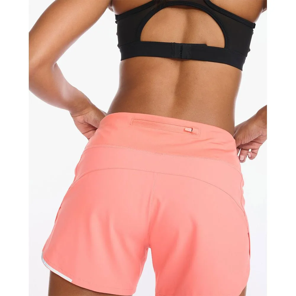 2XU Aero 4´´ Kurze Hose female, Hyper coral / white reflective 2XU Aero 4´´ Kurze Hose female, Hyper coral / white reflective