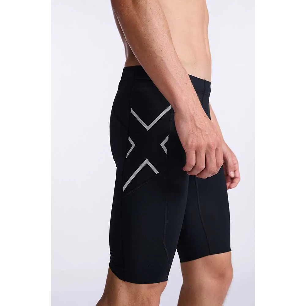 2XU Aero Compression Kurze Leggings male, Black / silver reflective