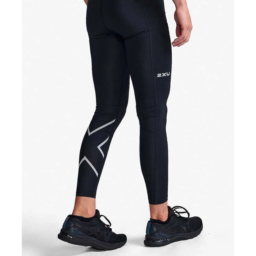2XU Aero Compression Leggings, Black / silver reflective, Regular 2XU Aero Compression Leggings, Black / silver reflective, Regular
