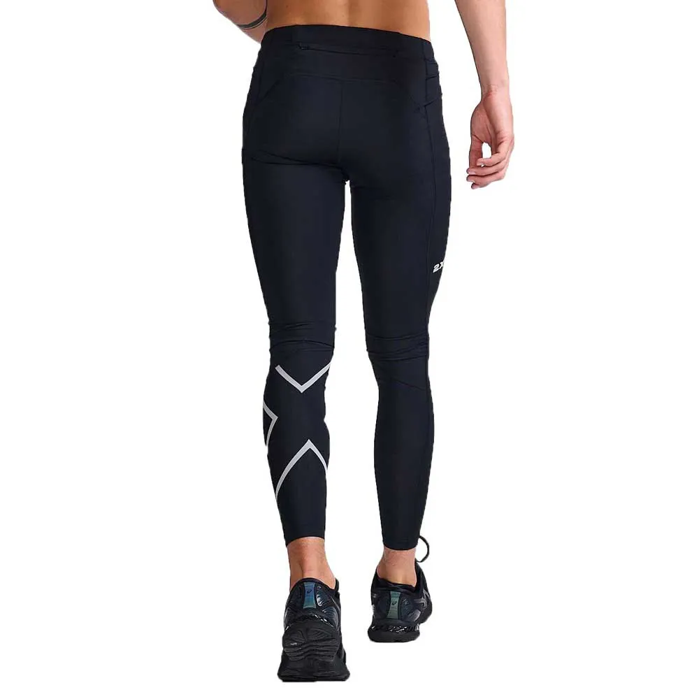 2XU Aero Compression Leggings, Black / silver reflective, Regular 2XU Aero Compression Leggings, Black / silver reflective, Regular