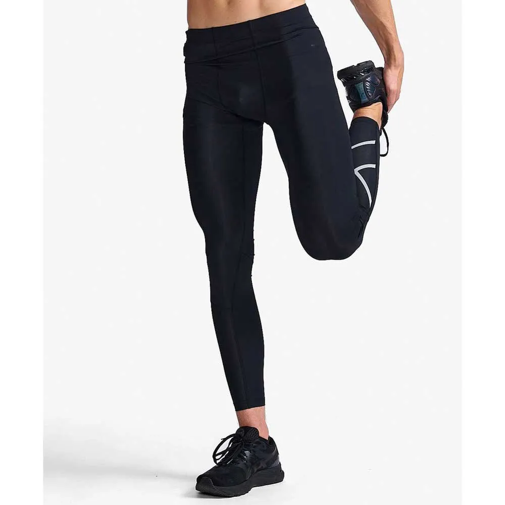 2XU Aero Compression Leggings, Black / silver reflective, Regular 2XU Aero Compression Leggings, Black / silver reflective, Regular