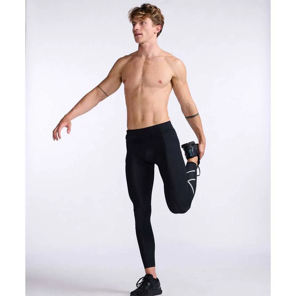 2XU Aero Compression Leggings, Black / silver reflective, Regular 2XU Aero Compression Leggings, Black / silver reflective, Regular