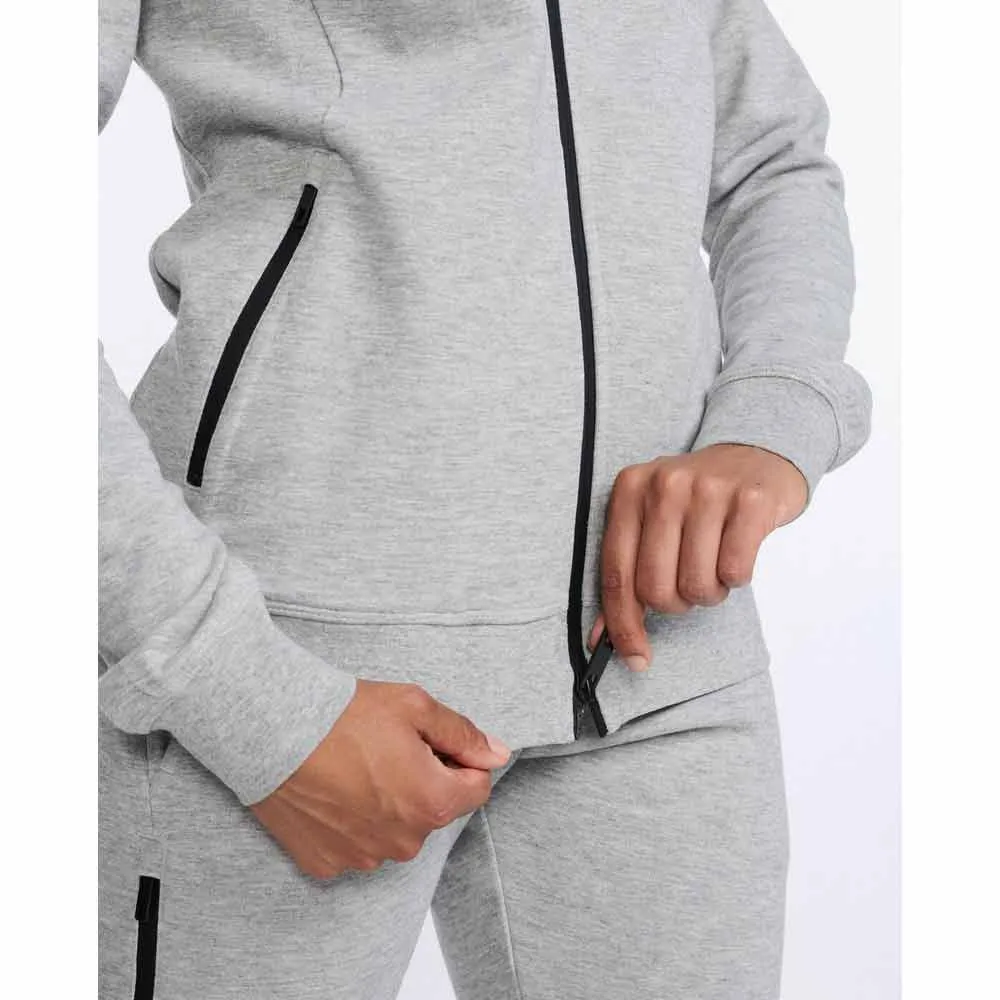 2XU Commute Reißverschlusspullover female, Grey marle / black 2XU Commute Reißverschlusspullover female, Grey marle / black