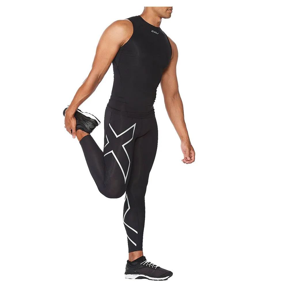 2XU Core Compression ärmelloses T-shirt male, Black / silver