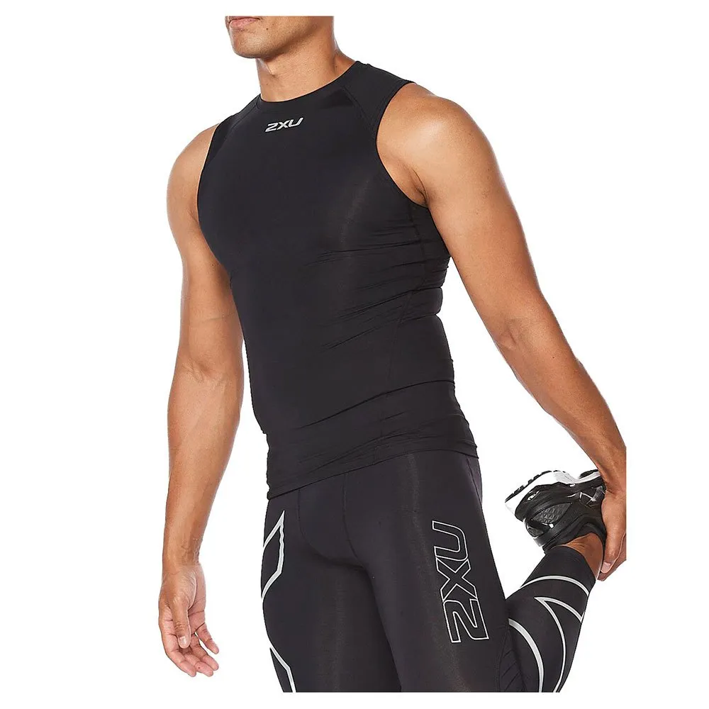 2XU Core Compression ärmelloses T-shirt male, Black / silver