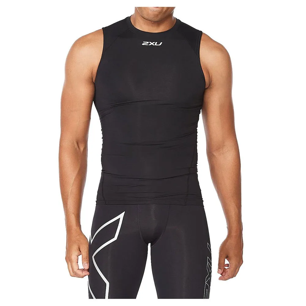 2XU Core Compression ärmelloses T-shirt male, Black / silver
