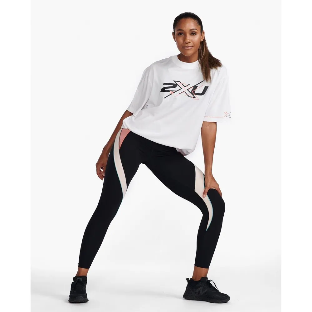 2XU Form Boyfriend Kurzarm-t-shirt female, White / hyper coral 2XU Form Boyfriend Kurzarm-t-shirt female, White / hyper coral