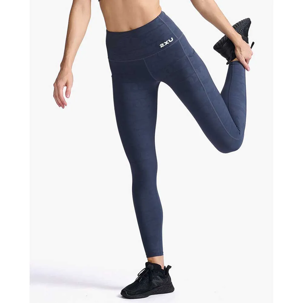 2XU Form Lineup Hi-rise Comp Leggings female, Halftone splice / white 2XU Form Lineup Hi-rise Comp Leggings female, Halftone splice / white