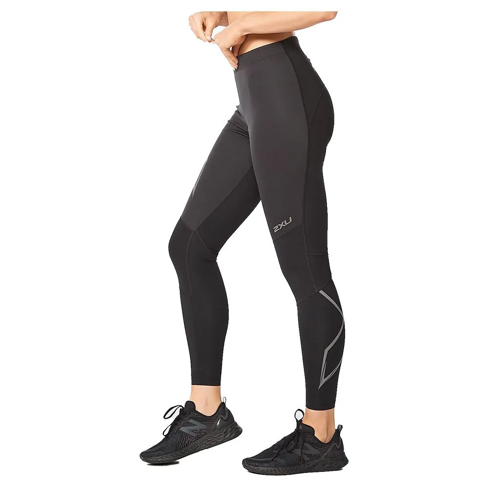 2XU Ignition Shield Compression Leggings, Black / black reflective, Regular 2XU Ignition Shield Compression Leggings, Black / black reflective, Regular