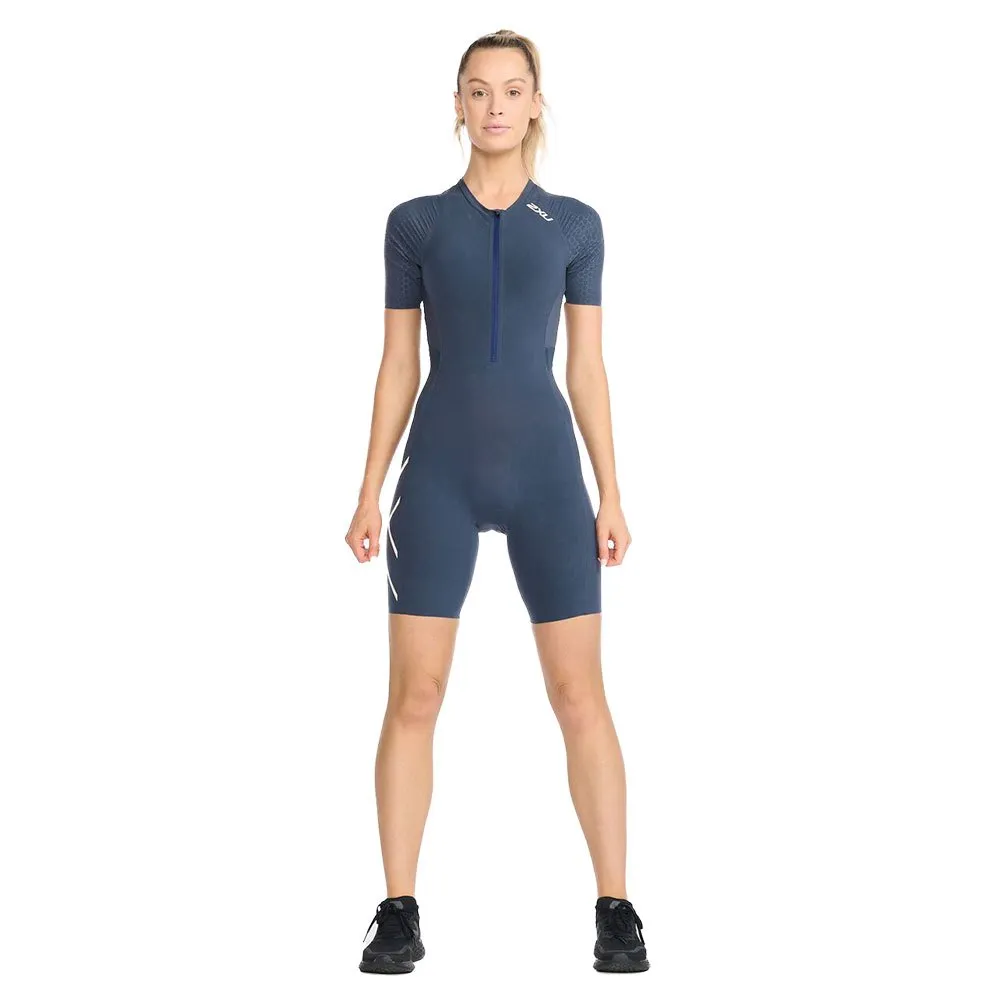 2XU Light Speed Tech Kurzarm-trisuit female, Outerspace / white reflective