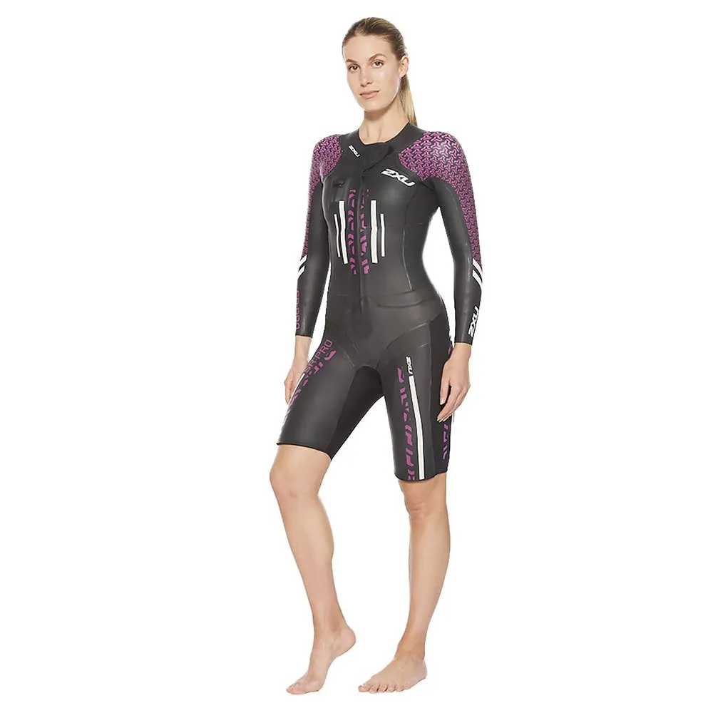 2XU P:1 Propel Langarm-trisuit female, Black / very berry print 2XU P:1 Propel Langarm-trisuit female, Black / very berry print