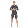 2XU P:1 Propel Langarm-trisuit female, Black / very berry print