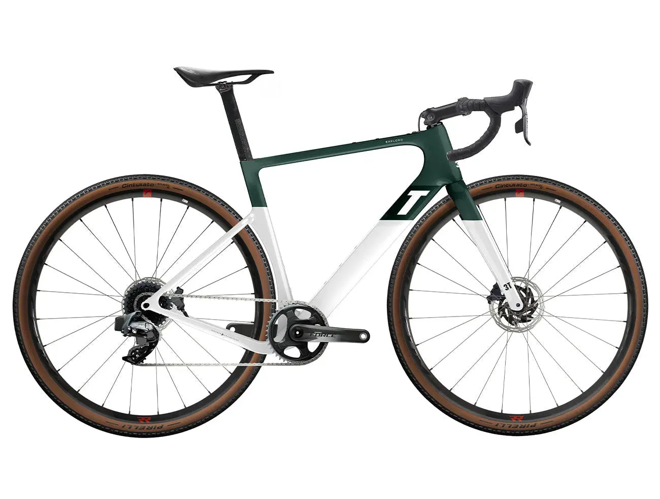 3T Exploro Max Komplettrad Gravel Sram Rival AXS 1x, Smaragd/weiß 3T Exploro Max Komplettrad Gravel Sram Rival AXS 1x, Smaragd/weiß